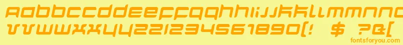 QuarxItalic Font – Orange Fonts on Yellow Background