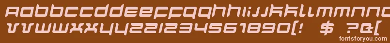 Czcionka QuarxItalic – różowe czcionki na brązowym tle