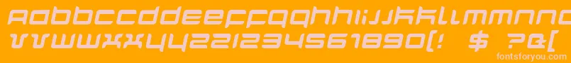 QuarxItalic-Schriftart – Rosa Schriften auf orangefarbenem Hintergrund