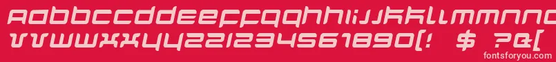 QuarxItalic Font – Pink Fonts on Red Background