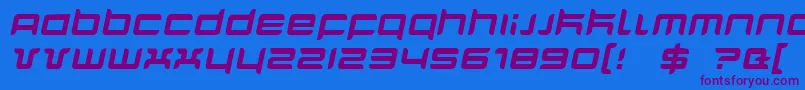 QuarxItalic Font – Purple Fonts on Blue Background