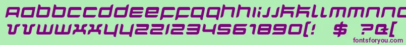 QuarxItalic Font – Purple Fonts on Green Background
