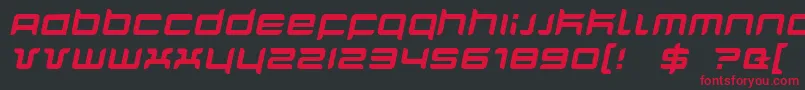 QuarxItalic Font – Red Fonts on Black Background