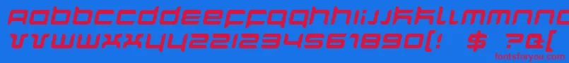 QuarxItalic Font – Red Fonts on Blue Background