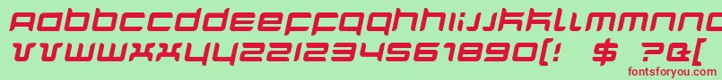 QuarxItalic Font – Red Fonts on Green Background