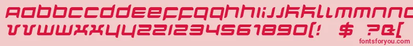 QuarxItalic Font – Red Fonts on Pink Background