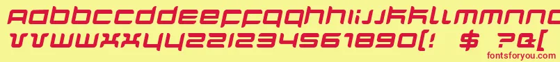 QuarxItalic Font – Red Fonts on Yellow Background