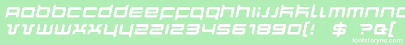 Fonte QuarxItalic – fontes brancas em um fundo verde