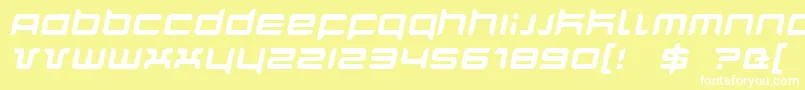 QuarxItalic Font – White Fonts on Yellow Background