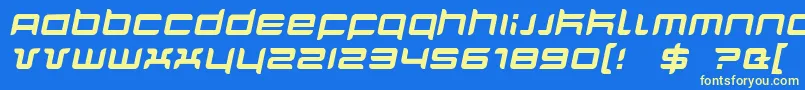 Police QuarxItalic – polices jaunes sur fond bleu