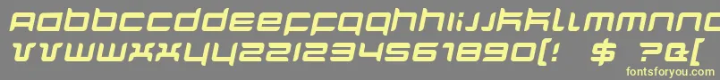 QuarxItalic Font – Yellow Fonts on Gray Background