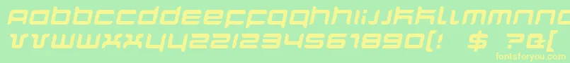 QuarxItalic Font – Yellow Fonts on Green Background
