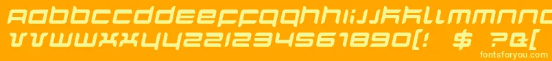 QuarxItalic Font – Yellow Fonts on Orange Background
