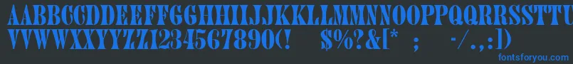 Jenniferthin Font – Blue Fonts on Black Background