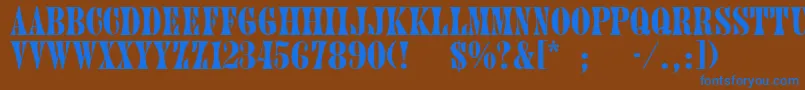 Jenniferthin Font – Blue Fonts on Brown Background