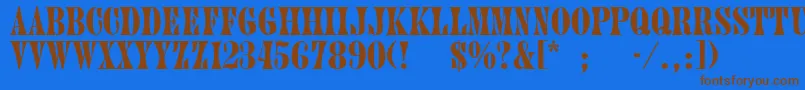 Jenniferthin Font – Brown Fonts on Blue Background