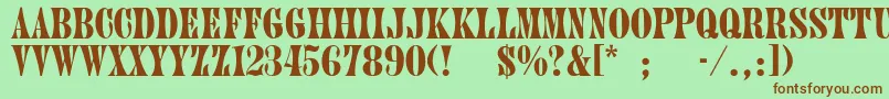 Jenniferthin Font – Brown Fonts on Green Background