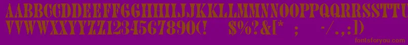 Jenniferthin Font – Brown Fonts on Purple Background