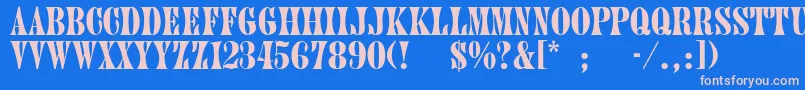 Jenniferthin Font – Pink Fonts on Blue Background