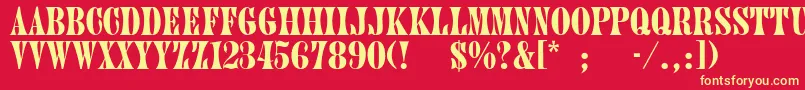 Jenniferthin Font – Yellow Fonts on Red Background