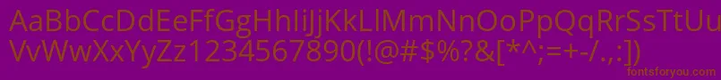 OpensansRegular Font – Brown Fonts on Purple Background