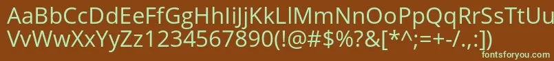 Шрифт OpensansRegular – зелёные шрифты на коричневом фоне