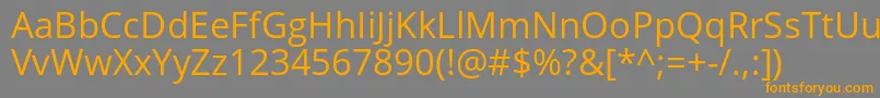 OpensansRegular-Schriftart – Orangefarbene Schriften auf grauem Hintergrund