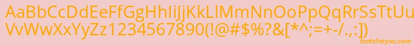 OpensansRegular Font – Orange Fonts on Pink Background