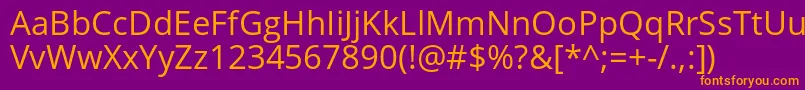 OpensansRegular Font – Orange Fonts on Purple Background
