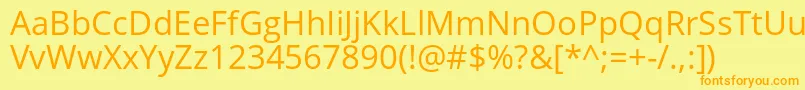 More about OpensansRegular Font OpensansRegular Font – Orange Fonts on Yellow Background