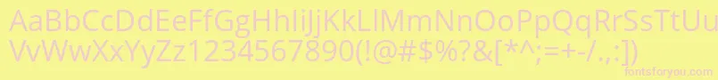 OpensansRegular Font – Pink Fonts on Yellow Background