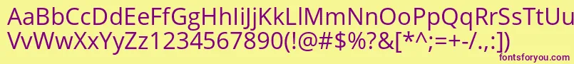 OpensansRegular Font – Purple Fonts on Yellow Background