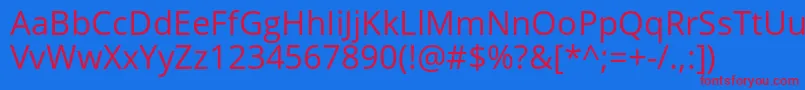 Więcej informacji o czcionce OpensansRegular Czcionka OpensansRegular – czerwone czcionki na niebieskim tle