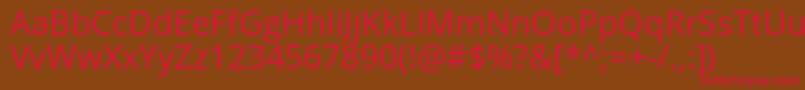 OpensansRegular Font – Red Fonts on Brown Background