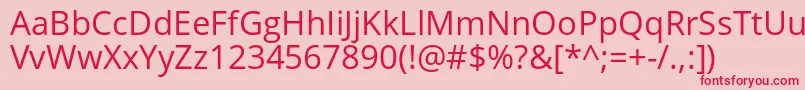 OpensansRegular Font – Red Fonts on Pink Background