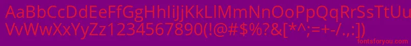 OpensansRegular Font – Red Fonts on Purple Background