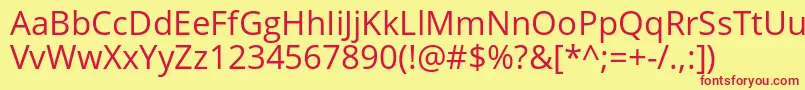 OpensansRegular Font – Red Fonts on Yellow Background