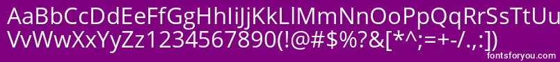 フォントOpensansRegular – 紫の背景に白い文字