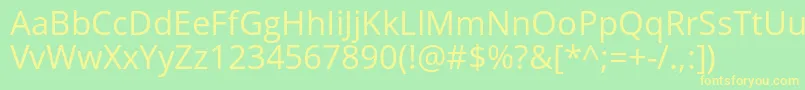 OpensansRegular Font – Yellow Fonts on Green Background