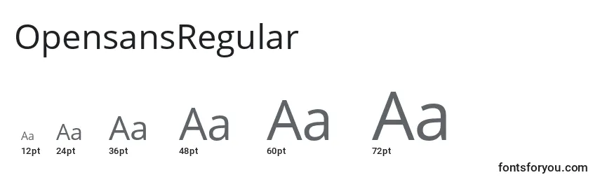 Размеры шрифта OpensansRegular