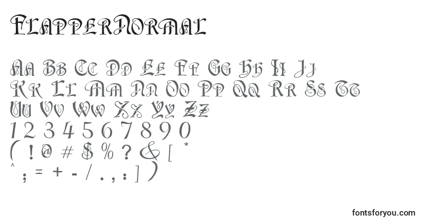 A fonte FlapperNormal – alfabeto, números, caracteres especiais