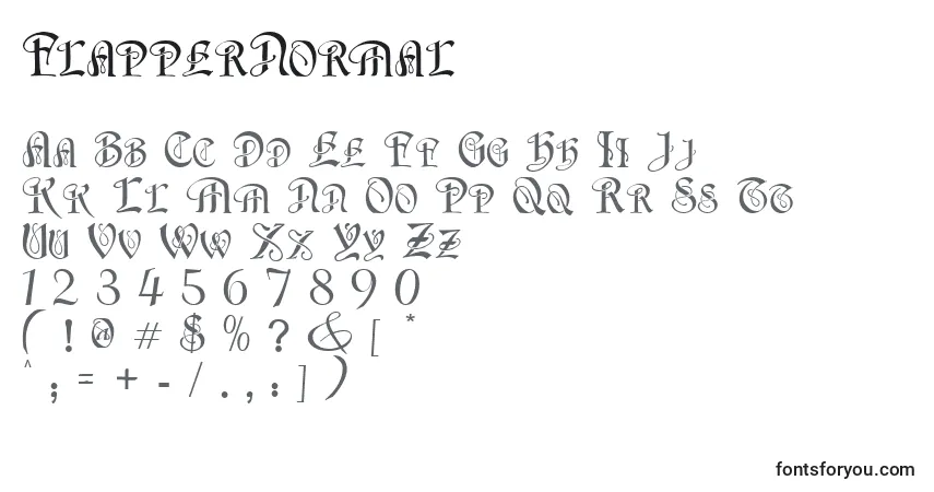 Schriftart FlapperNormal – Alphabet, Zahlen, spezielle Symbole