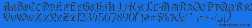 FlapperNormal Font – Black Fonts on Blue Background