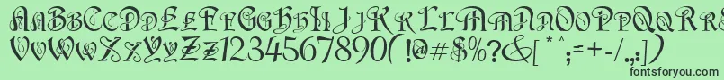 FlapperNormal Font – Black Fonts on Green Background