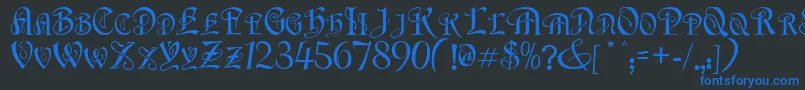 FlapperNormal Font – Blue Fonts on Black Background