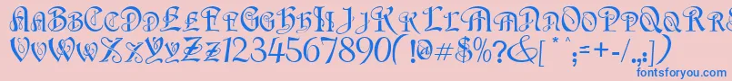 FlapperNormal Font – Blue Fonts on Pink Background