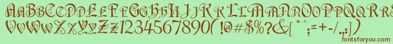 FlapperNormal Font – Brown Fonts on Green Background