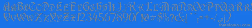 フォントFlapperNormal – 青い背景に灰色の文字