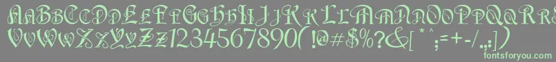 FlapperNormal Font – Green Fonts on Gray Background