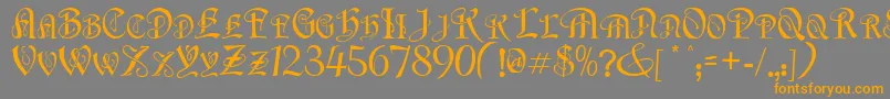 FlapperNormal-Schriftart – Orangefarbene Schriften auf grauem Hintergrund